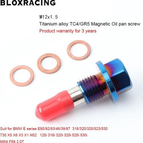 M12x1.5 Titanium alloy TC4/GR5 Magnetic Oil pan screw Oil Drain Bolt Suit for BMW E90/92/93/46/39/87 318/320/325/523 X5 X6 X1