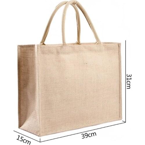 Kitchen Reusable Grocery Bags Natural Burlap Tote Bags Jute Bags
