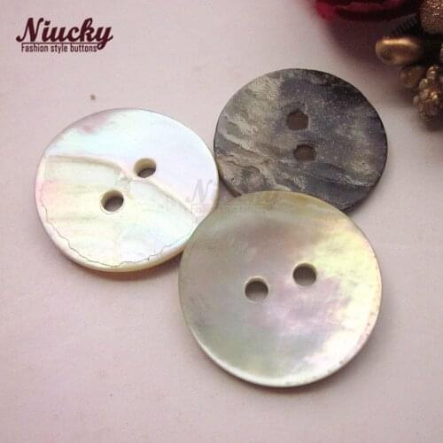 Niucky 21mm /23mm /25mm/ 30mm 2 holes natural Akoya shell coat sewing buttons natural big shell buttons supplies S0101-051#21-30