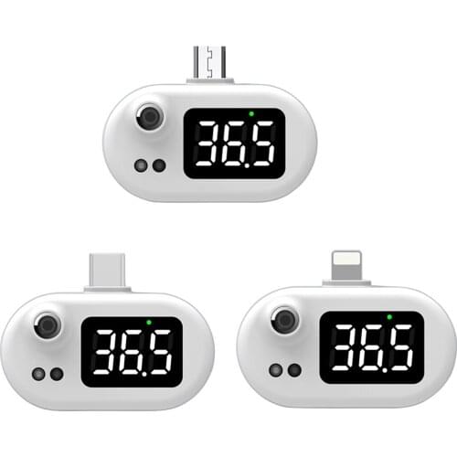 2021 New Mobile Phone USB Smart Thermometer Non-contact Infrared Thermometer Portable Electronic Thermometer LCD Display