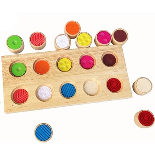 New Arrive Kids Early Learning Educational Toy Montessori Sensory Touch Feeling Train Tools Match Game