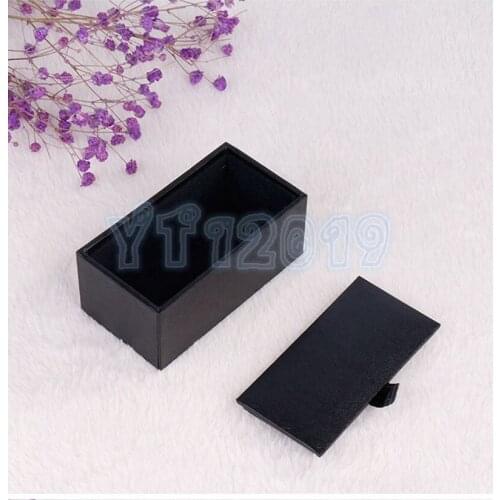 Wholesale 200pcs/lot Black Cufflink Box Cufflink Gift Case Holder Jewelry Packaging Boxes Organizer Black DHL Free