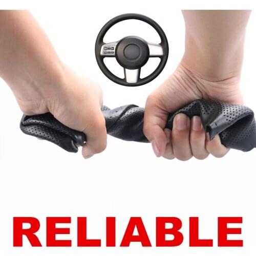 Hand stitched Black PU Artificial Leather Car Steering Wheel Covers for Mazda 2 2008 2009 2010 2011 2012 2013 2014