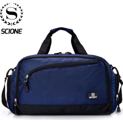Scione Women Waterproof Sport Travel Bags Men Large Capacity Nylon Luggage Handbags Simple Outdoor Fitness Casual Crossbody Pack