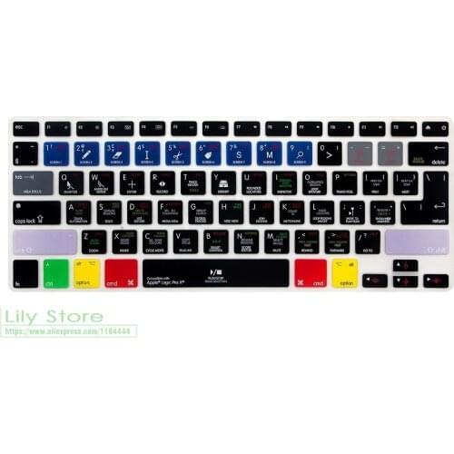 Silicone Keyboard Cover Keypad Skin For All Macbook Air 13 Pro Retina 13 15 17 A1278 Logic Pro X Functional Shortcut Hotkey