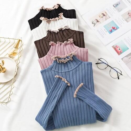 2020 New Autumn Winter Sweater and Pullover WomenTurtleneck Knitwear Tops Blusas Pull Femme Slim Bottoming Pullover Jumpers W950