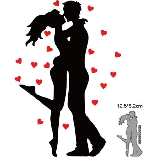 2021 dies couple hearts metal cutting dies cut die mold decoration Scrapbook paper craft knife mould blade punch stencils dies