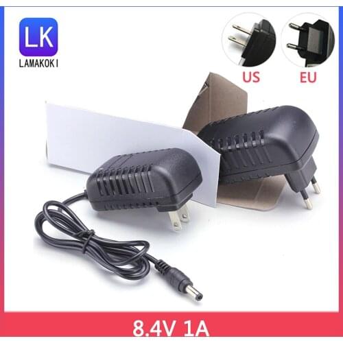 Smart Charger 8.4V 1A for 7.4V 7.2V Li-ion Li-po Battery ,Headlamp,T6/P7 LED Bicycle, HeadLight , EUS 5.5/2.1mm