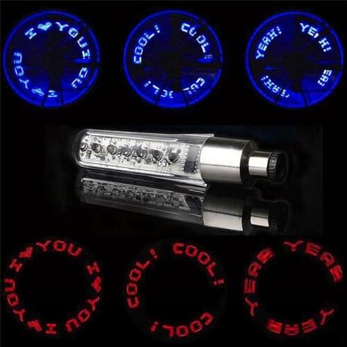 Bicycle LED Light Tire Valve Cap Bicycle Flash Light Mountain Road Bike Cycling Tyre Wheel Lights 7 LED Letter nozzle lamp #SD