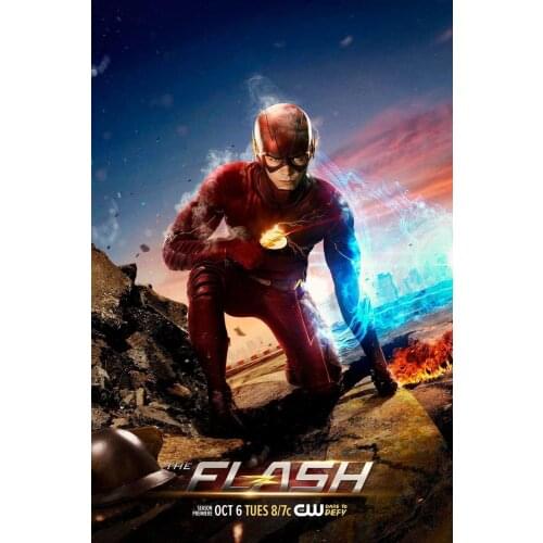 The Flash TV Show 2 Silk Fabric Wall Poster Art Decor Sticker Bright