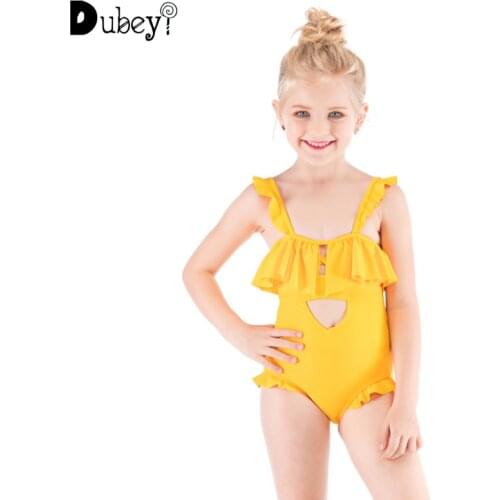 Yellow Suspender Swim Toddler Girl Swimwear Baby Girl Bathing Suit 1 Piece Baby Girl Swimming Bikini Beach Cover Up Girls