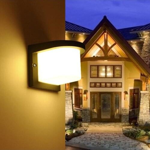 10W LED Wall sconce Light Fixture Die-casting aluminum outdoor Lamp PMMA waterproof IP54 Black/Gray shell