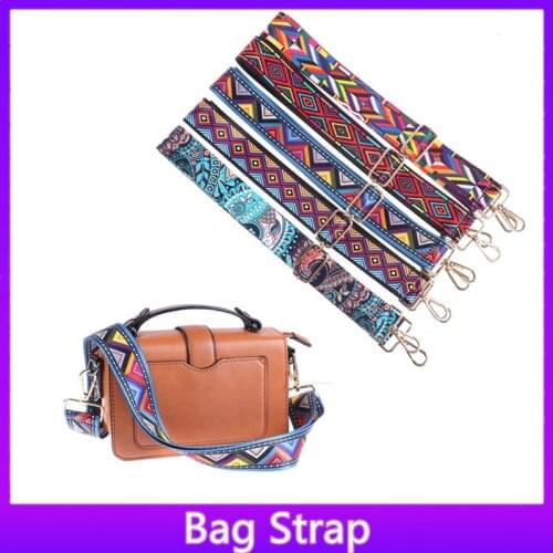138Cm DIY Adjustable Fashion Universal PU Bag Handbag Women Shoulder Strap Nylon Rainbow Crossbody Shoulder Handle