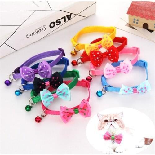 2020hot Sale Pet Cat Collar with Bell Breakaway Fashion Adjustable Kitten Cat Tie Collar Neck Strap Cat Accessories Pet Supplies