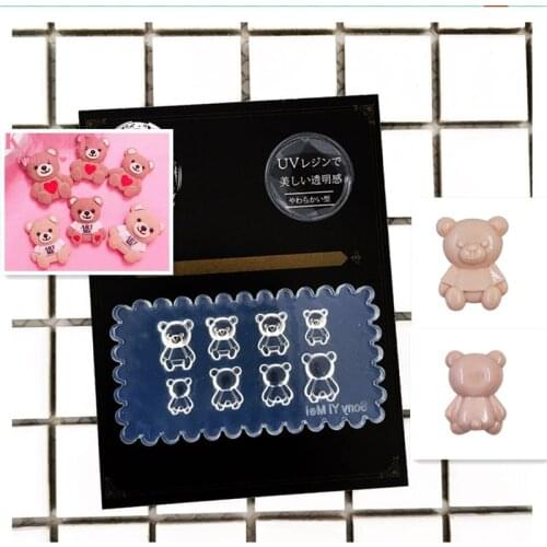 ANGNYA 1Pcs Cactus 3D Acrylic Mold Nail Art Decorations Nails DIY Design Bowknot Silicone Nail Art Templates Nails Mould