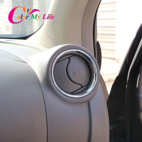 Car Styling for Nissan Micra March K13 2011 2012 2013 2014 2015 2016 2017 Chrome A/C Air Vent Ring Cover Trim Frame Accessories