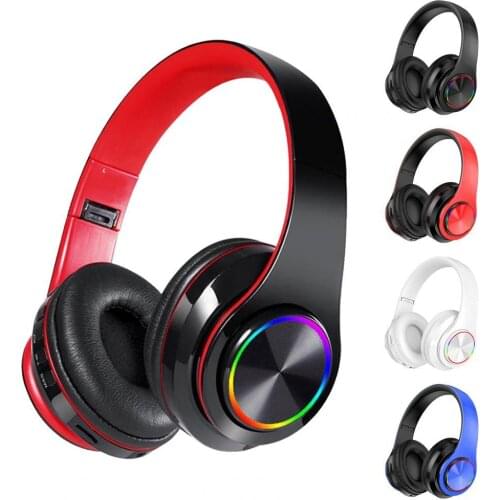 B39 Wireless Headphones Foldable Colorful Breathing Lights Support TF Card Bluetooth-compatible 5.0 Stereo Heavy Bass Headsets