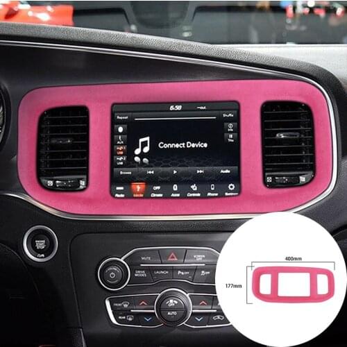 For Dodge Charger 2016-2021 Alcantara Suede Wrap Car Central Control Navigation Panel Strip Cover Trim Sticker Car-Styling