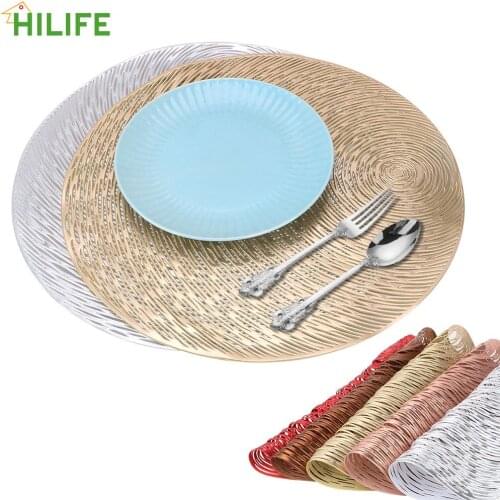 Home Christmas Wedding Decor Bowl Coffee Cup Mats PVC Heat Insulation Coasters Creative Round