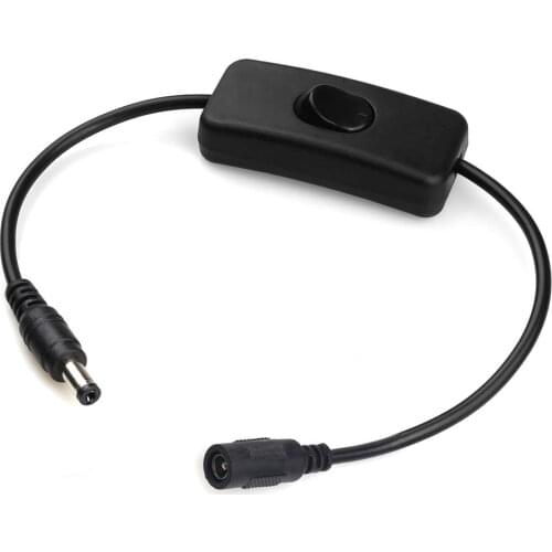 12V Power DC Male to Female Cable with On/Off Switch, 5.5mm x 2.1mm DC Cable Extension Inline Rocker Switch for Driving Recorder