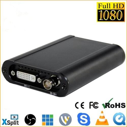 Best HD 1080P HD 3G SDI + HDMI + VGA + YPbPr + DVI Capture Dongle Live Streaming Video Audio Capture Card Game Video Grabber