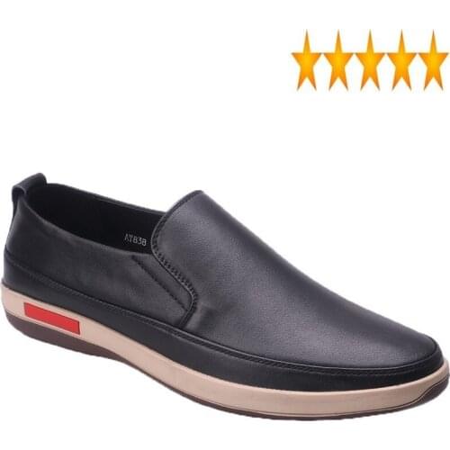 Leather Business Men Casual Genuine Driving Slip On Loafers Zapatos de Hombre Leisure Breathable Footwear Male Shoes