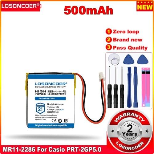 LOSONCOER 500mAh MR11-2286 Battery for Casio PRT-2GP Batteries + free tools