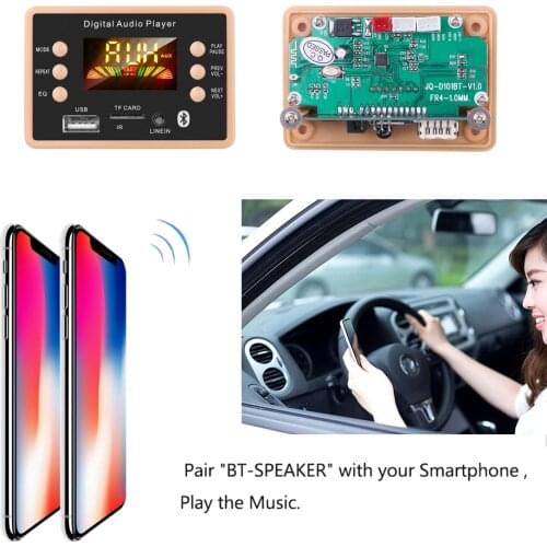5V 12V MP3 Decoder Decoding Board Module Car USB MP3 Player WMA WAV TF Card Slot / USB / FM Bluetooth 5.0 Remote Control