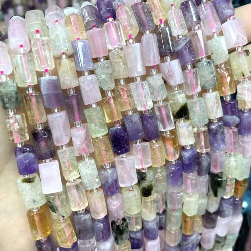 Natural Faceted Amethysts Quartz Jades Stone Shaped Loose Beads For DIY Jewelry Making Bracelet Charms Accessories Necklace