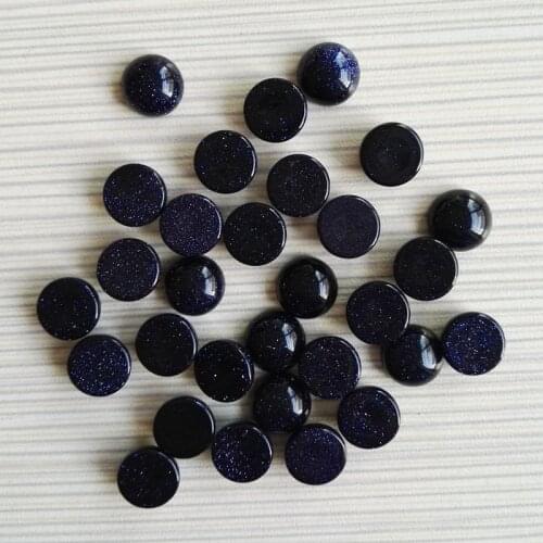 Wholesale 50pcs/lot 2015 fashion 10x10mm blue sand round CAB CABOCHON stone beads for jewelry Accessories
