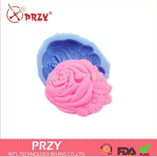 Wholesale flower 3D soap silicon mold Fondant Cake decoration silica gel mold Handmade soap and candle mold