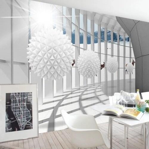 Papel De Parede Custom Wallpaper Modern Fashion 3D Photo Mural Geometric Space Circle Ball Living Room TV Background Wall paper
