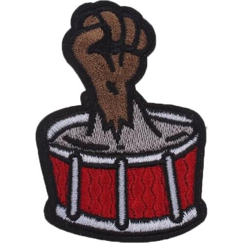 Prajna Skull Fox Iron On Patches On Clothes Embroideried Patches For Clothing Fuel Bottle Badges Applique Patch Punk Decor F