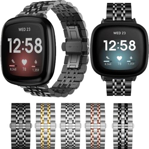 Stainless Steel Strap For Fitbit Versa 3/Sense Smart Wristband Metal Watch Band Replace Straps For Fitbit Versa 2 Lite Correa