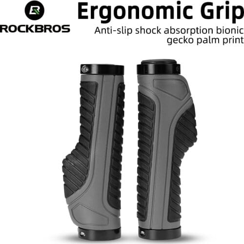 ROCKBROS Bike Grips Bicycle Handlebar TPR Rubber Lock-on MTB Grips Anti-skid Shock-absorbing Cycling Handlebar Bike Accessories