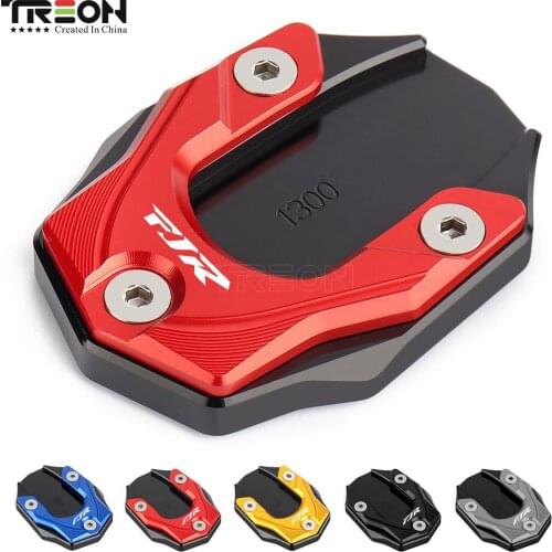 With LOGO FJR For YAMAHA FJR1300 FJR 1300 2001 - 2019 2020 Motorcycle Kickstand Enlarge Extension Side Stand Enlarge Plate Pad
