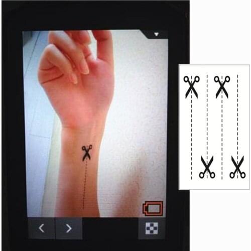 SHNAPIGN Scissors Flash Tattoo Hand Sticker 10.5*6cm Small Waterproof Henna Beauty Temporary Body Sticker Art FREE SHIPPING
