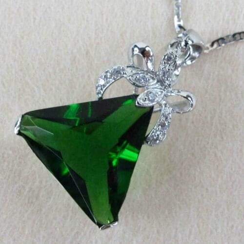 Fleure Esme Engagement Wedding christmas pendants for Jewelry charms gifts Blue Peridot Cubic Zirconia Rhodium Plated R899 R901