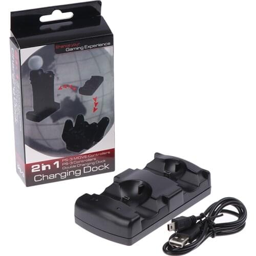Ps3 Move Controller Charger Station Usb Dual For Sony Joystick Cable Powered Dock Gamepad Controle Switch
