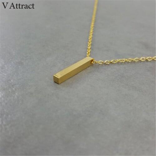 V Attract 2019 Handmade Jewelry One Direction Geometric Long Bar Necklaces Stainless Steel Chain Pendant Collier Ras Du Cou