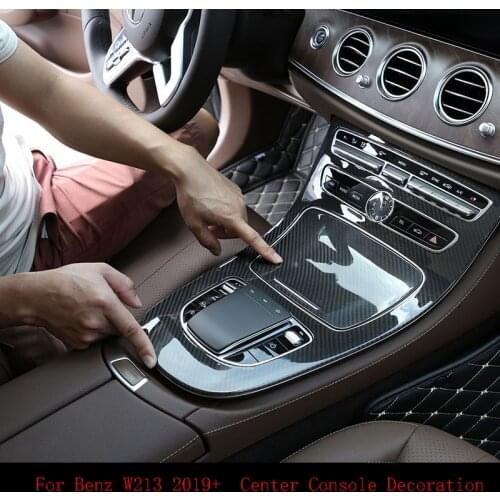 W213 Carbon Fiber Style for Mercedes Benz E Class W213 2019 Center Console Decoration Panel Cover Trim Car Accessories Interior