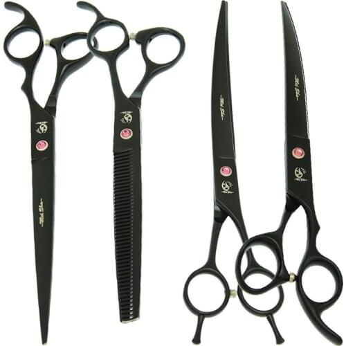 Japan Steel 8" Professional Pet Grooming Scissors Animals Hairdressing Cutting Thinning Shears Dog Up/Down Curved Tijeras B0054A