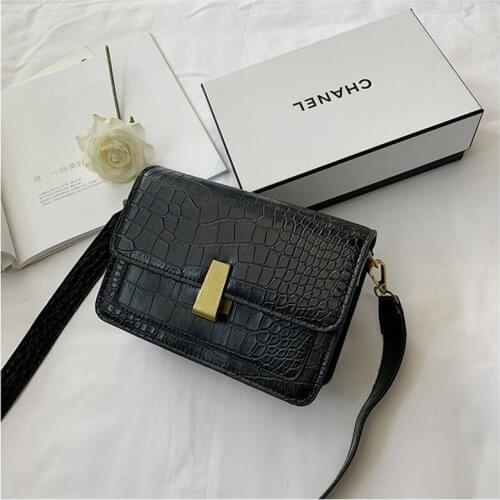 Ladies Autumn 2020 Ladies Stone Grain Small Saddle Bag Travel Messenger Shoulder Bag Women Handbags and Wallets