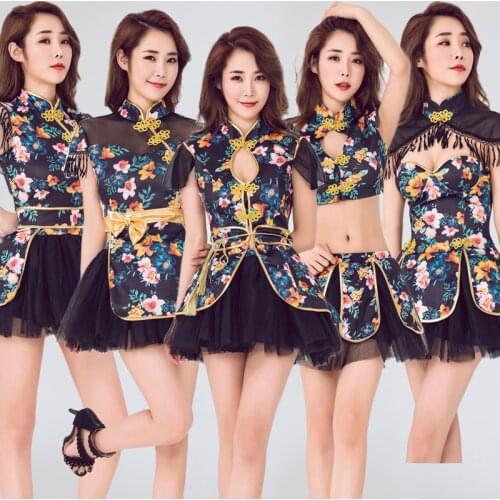 Women Singer Dancer Nightclub Jazz Dance Set Cheerleading Stage Festival Outfit Cheerleader Performance Clothing Bar Wear DT1640