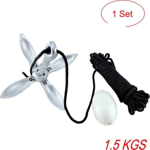 1 Set 4-tine Boat Folding Anchor Marine Rope Float Ball Kit For Kayak Canoe Yacht Sailboat Fishing Boat Accessories Marine