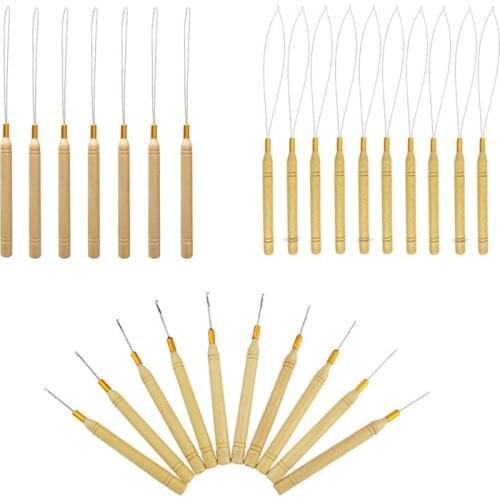 Wood Weave Needle For Lace Wig Kit Wig Needle Holder For Wig Making Crochet Beading Jewelry Needle Kitting Tool 14.5/21/23cm 1pc