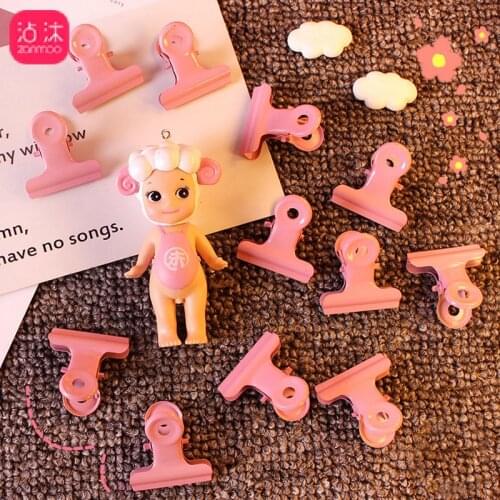 10Pcs Cute Metal Binder Clips Paper Metal Round Tail Office File Accessories Binding Clip Supplies Office Large Paper Clips