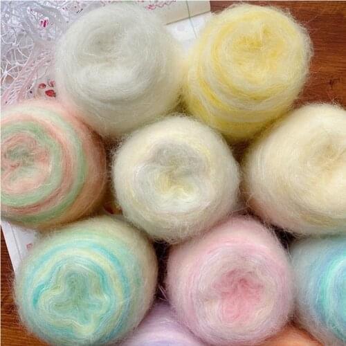 100g /Ball Segment Dyed Yarn Soft and Comfortable Feelings Mohair Wool Yarn Plush Fine Wool Crochet Hand Knitting