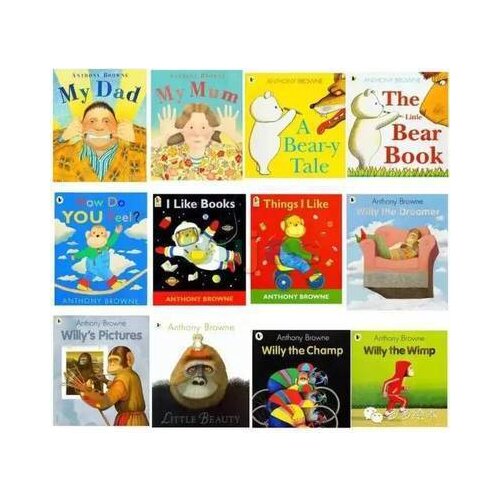 12 books/set Anthony Browne English Rreading Story Books,My Dad My Mum,children and parents Co-reading book,I Like books
