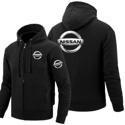 2021 Nissan logo zipper Sweatshirt Men Zipper Hoodies Autumn Hoodie Winter Long Fashion Casual Clothes